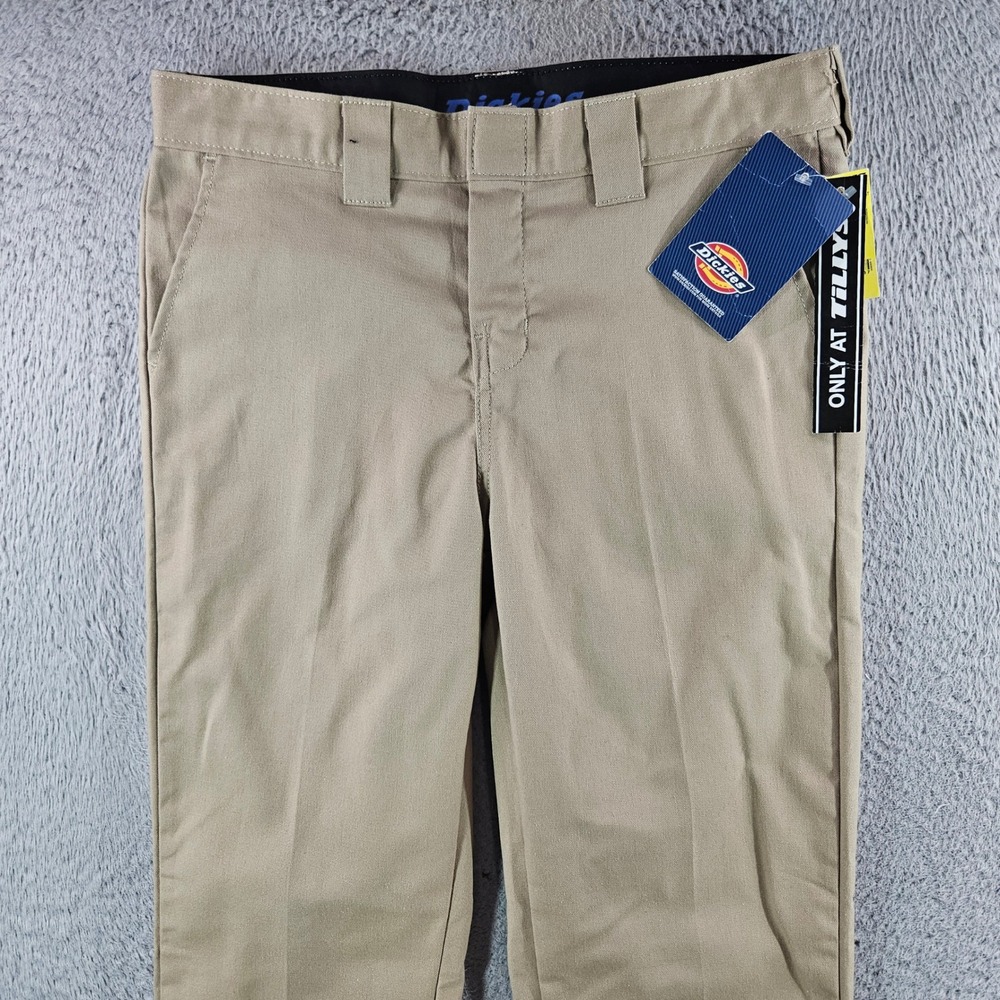 Dickies Boys Flex Pant Slim Fit Tapered Leg Khaki Chino Pants Size 16 NEW - Picture 11 of 13